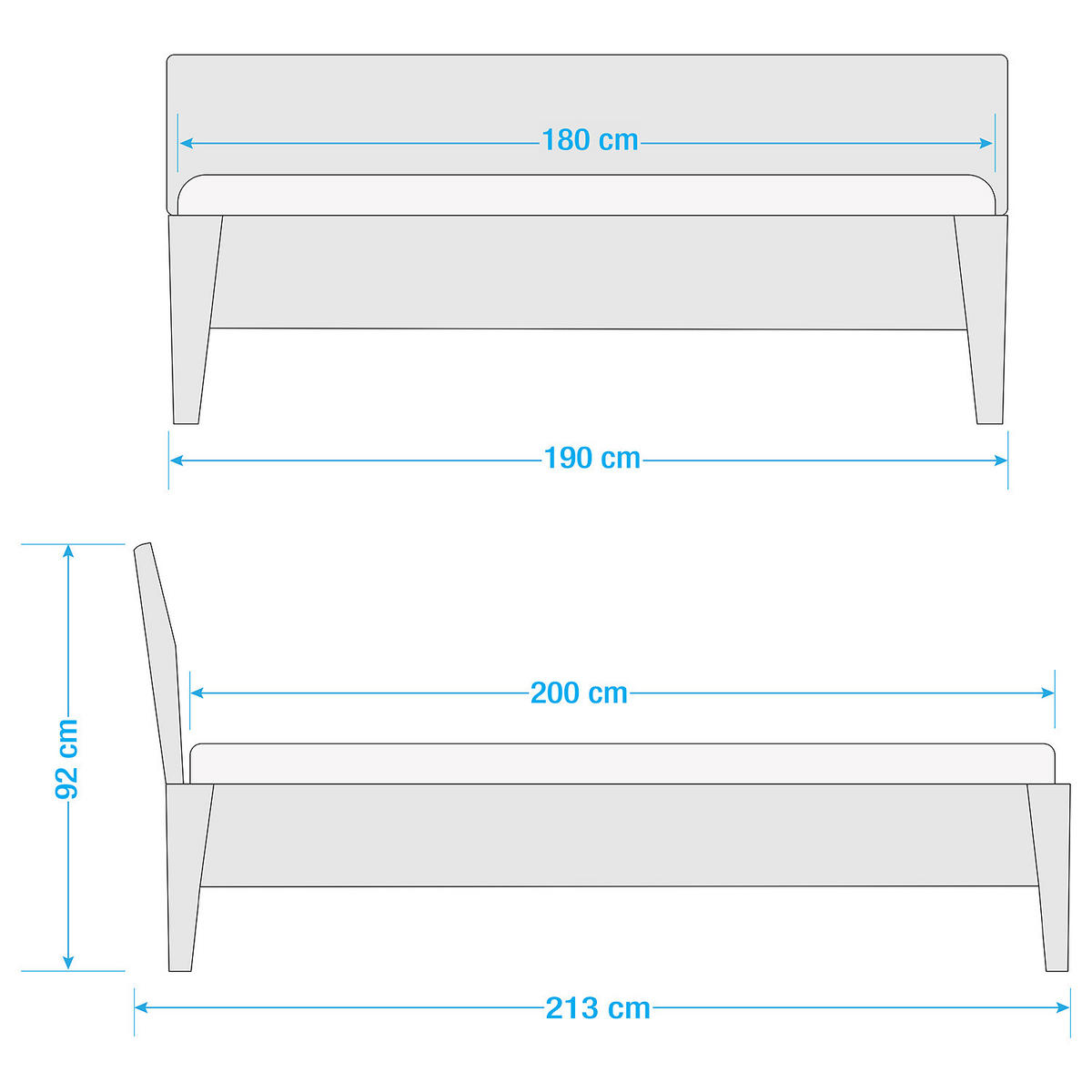 BETT - Massivholz - Eichefarben, Holz (180/200cm) - home24