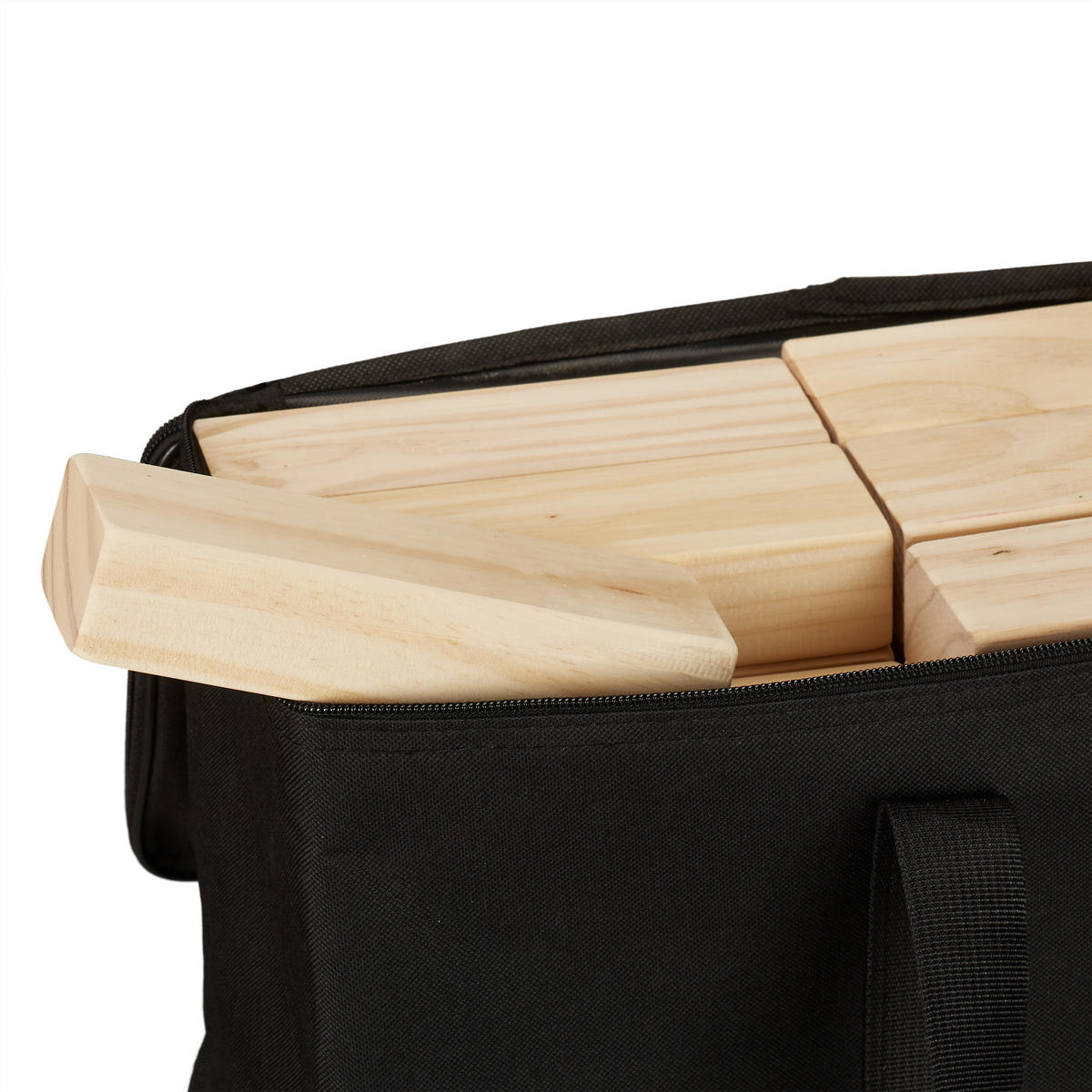 WACKELTURM - Hellbraun, Holz/Textil (16.5/63/16.5cm) - Relaxdays