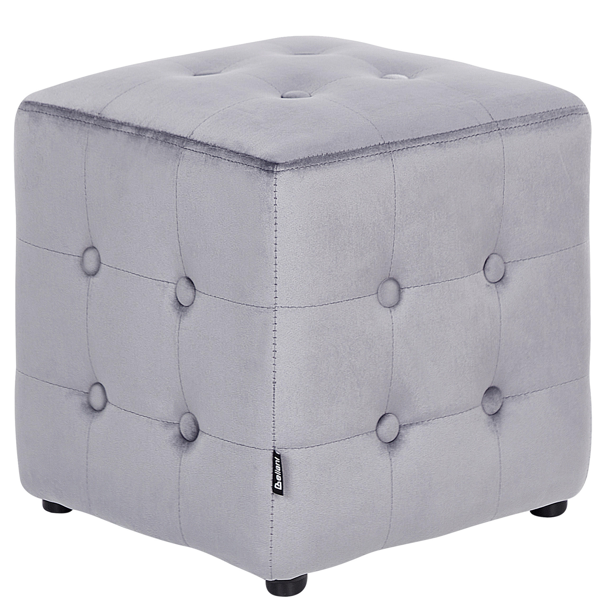POUF WISCONSIN Samtstoff Grau - Lila, Textil (36/39/36cm) - Beliani