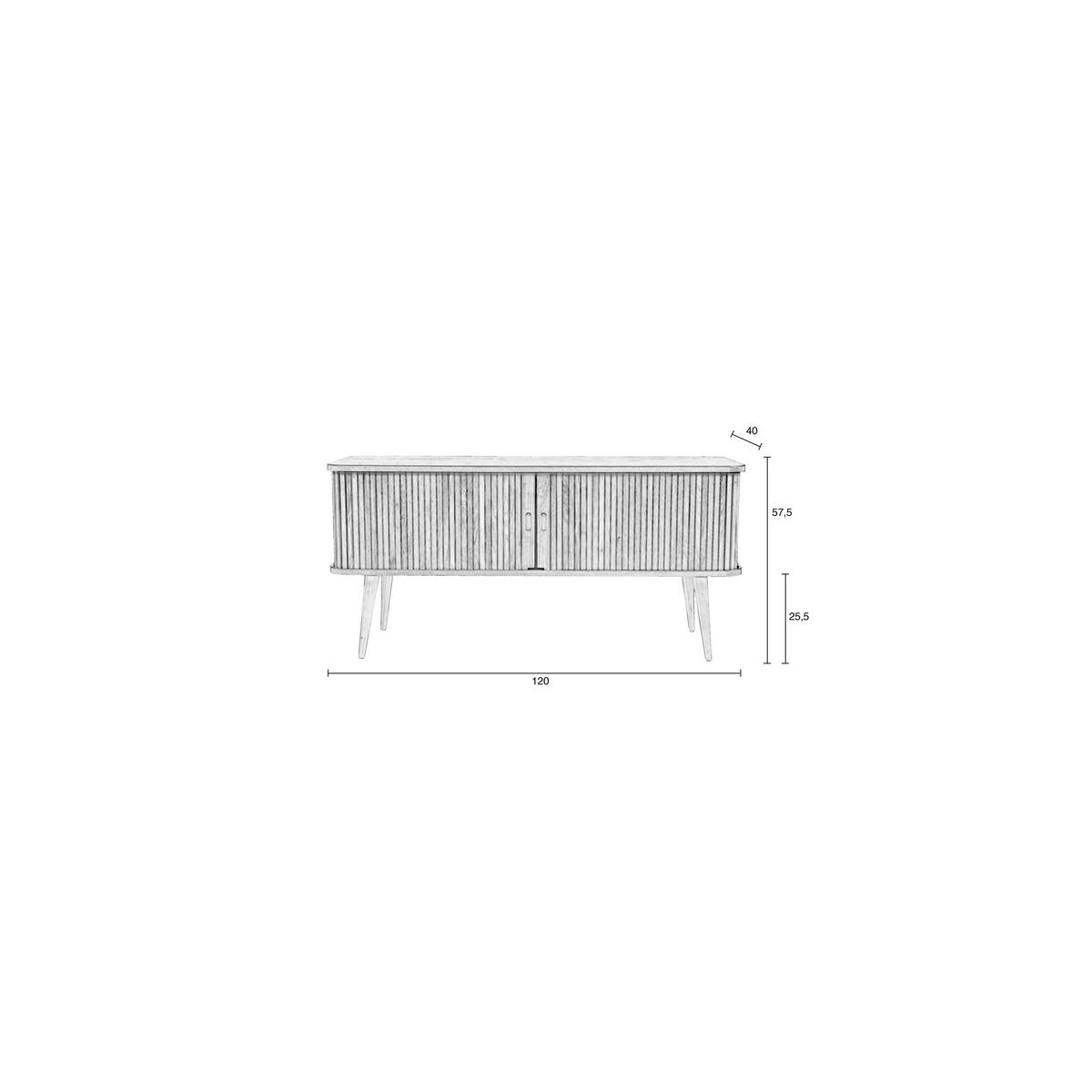 SIDEBOARD Barbier Schwarz - Schwarz, Holzwerkstoff (120/57.5/40cm) - Zuiver
