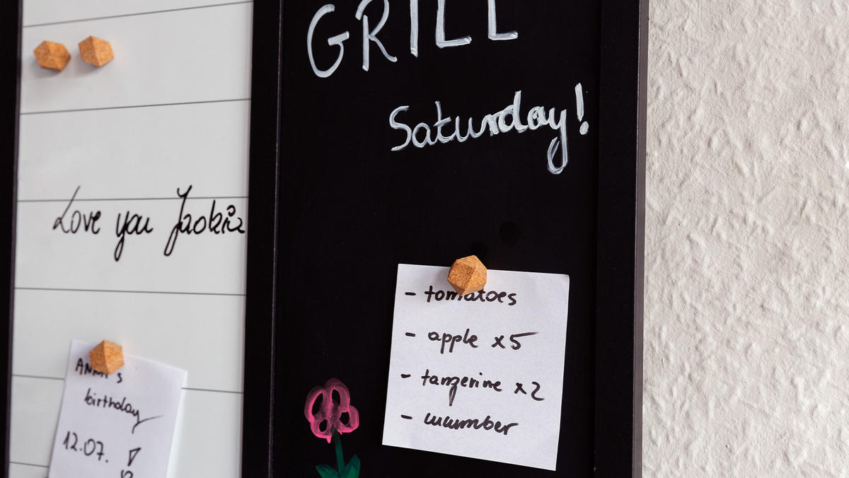 3-IN-1-KOMBITAFEL: Whiteboard, Kreide (magnetisch) und Kork, 60x40 cm - Multicolor, Holz (60/40/1.4cm) - ALLboards