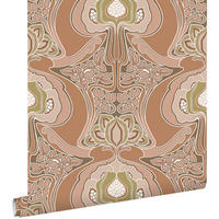 TAPETE Blumenmuster im Jugendstil 53 cm x 10.05 m - Terracotta, Papier (53/1000cm) - ESTAhome