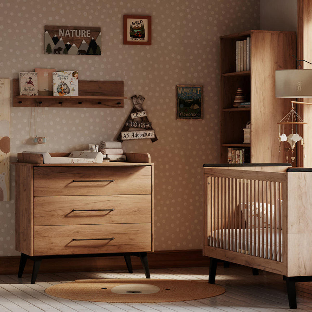REGÁL NA KNIHY Retro Drevo - hnedá, kompozitné drevo (65/199.6/42.4cm) - Petits-meubles