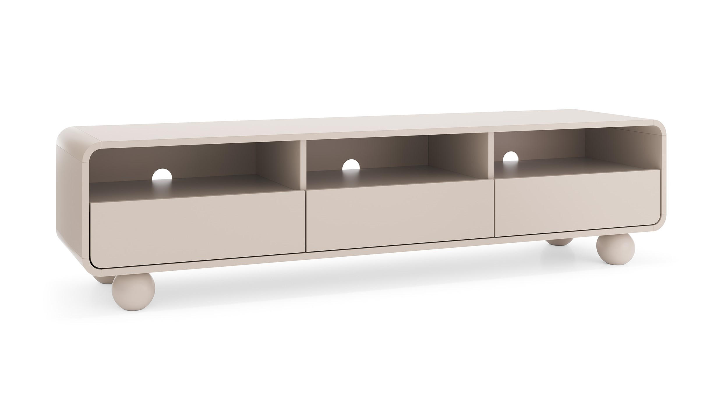 TV Lowboard 180 cm Boheme, Kaschmir, 3 Schubladen - Kaschmir, Holz (180/44/39cm) - Emporius