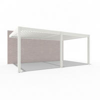 WANDPERGOLA Deluxe Plus Elektrisch Wand Pavillon Terrassenüberdachung Alu LED 4 x 6 m - Weiß, Metall (400/255/600cm) - WEIDE