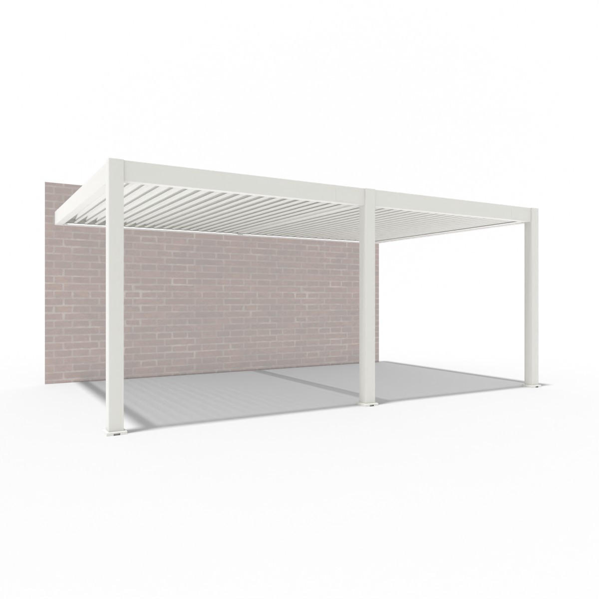 WANDPERGOLA Deluxe Plus Elektrisch Wand Pavillon Terrassenüberdachung Alu LED 4 x 6 m - Weiß, Metall (400/255/600cm) - WEIDE