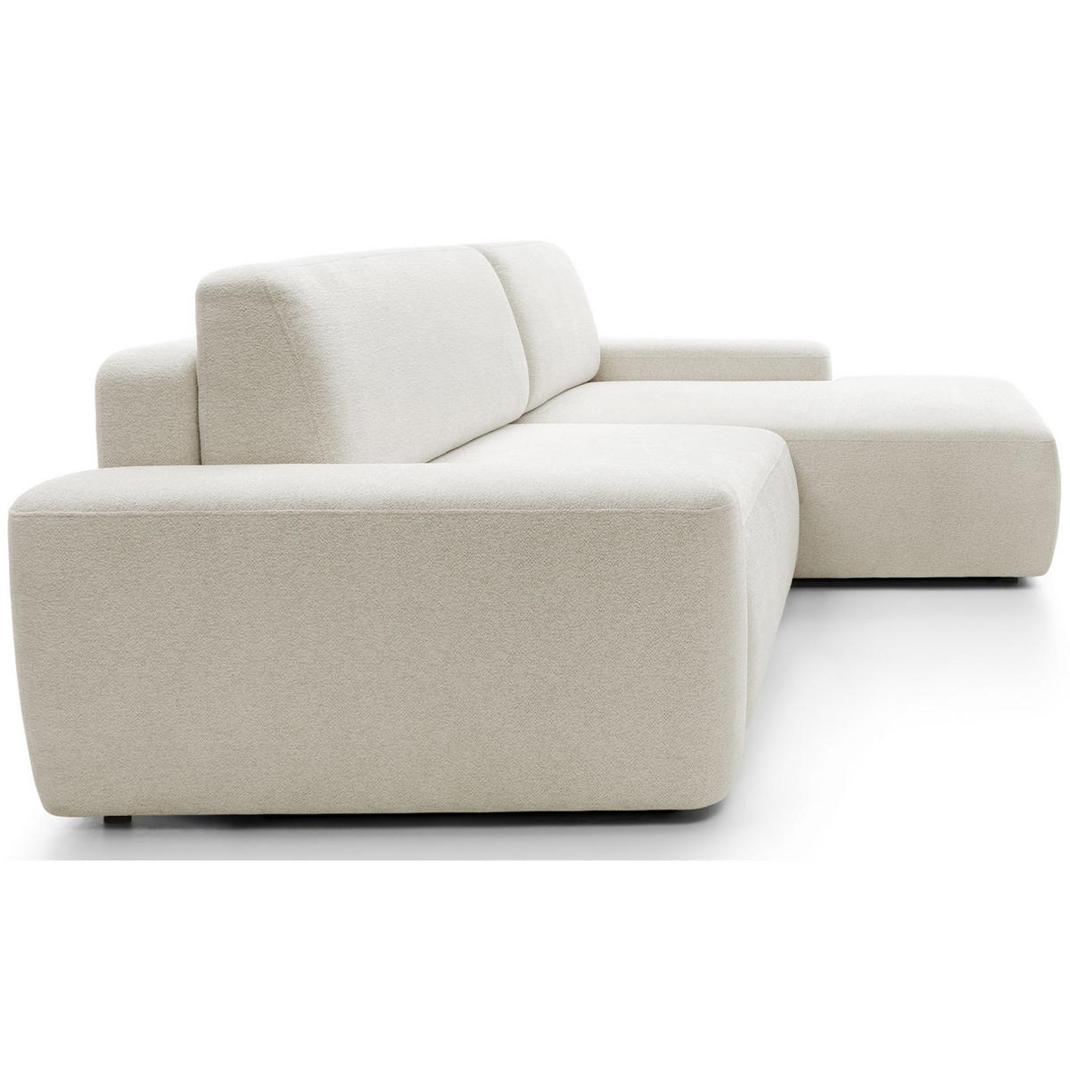 ECKSOFA Baleo Creme Chenille-Bezug - Creme/Schwarz, Kunststoff/Textil (264/162cm) - Selsey