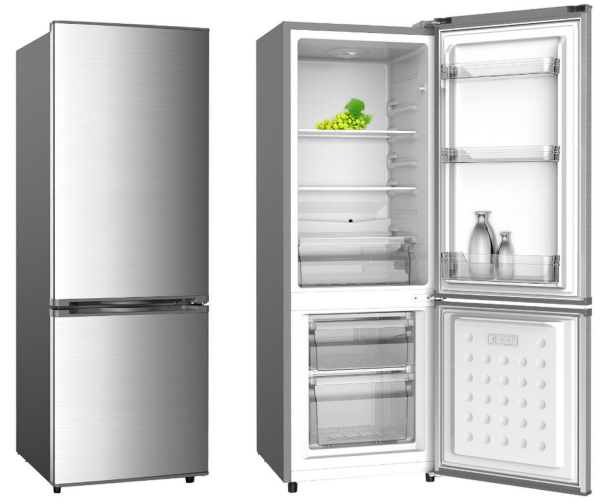 KÜHLGEFRIERKOMBINATION KHKG173IXC Inox 161L Kühlschrank LED - Silberfarben, Kunststoff (50/145/52cm) - PKM