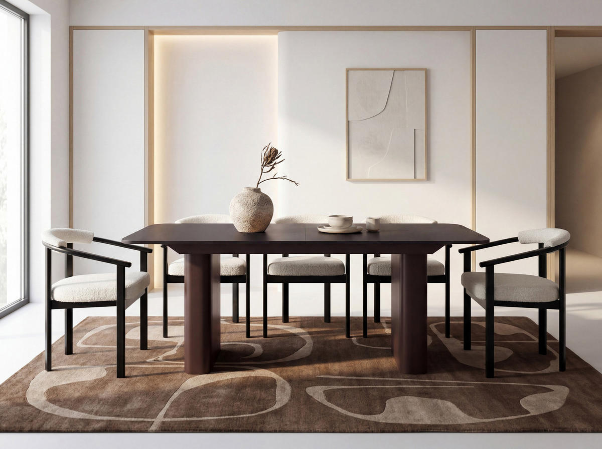 ESSTISCH Riven rechteckig ausziehbar verlängerbar mit Butterfly-Auszug, Schwarz 180-276/90/76 cm - Schwarz/Braun, Holzwerkstoff/Metall (90/276/76cm) - WFL GROUP