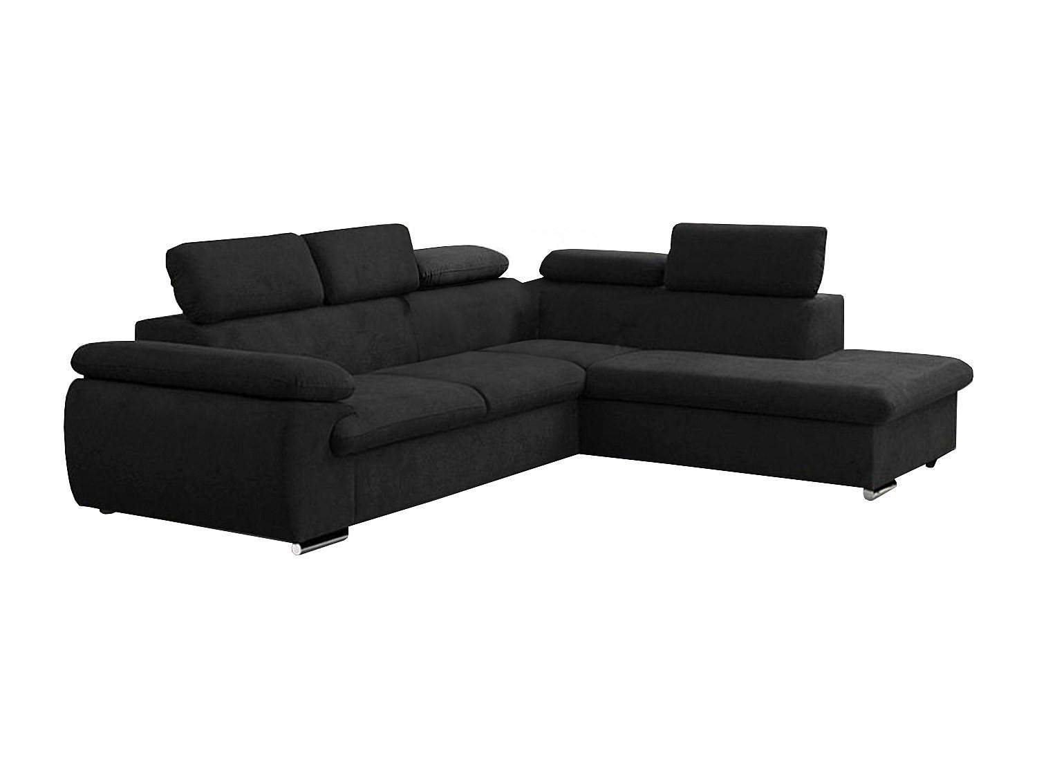 SCHLAFSOFA - 5 Personen - stoff - schwarz Fabien - Schwarz, Textil/Metall (271/76/221cm) - Vente-Unique