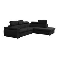 SCHLAFSOFA - 5 Personen - stoff - schwarz Fabien - Schwarz, Textil/Metall (271/76/221cm) - Vente-Unique