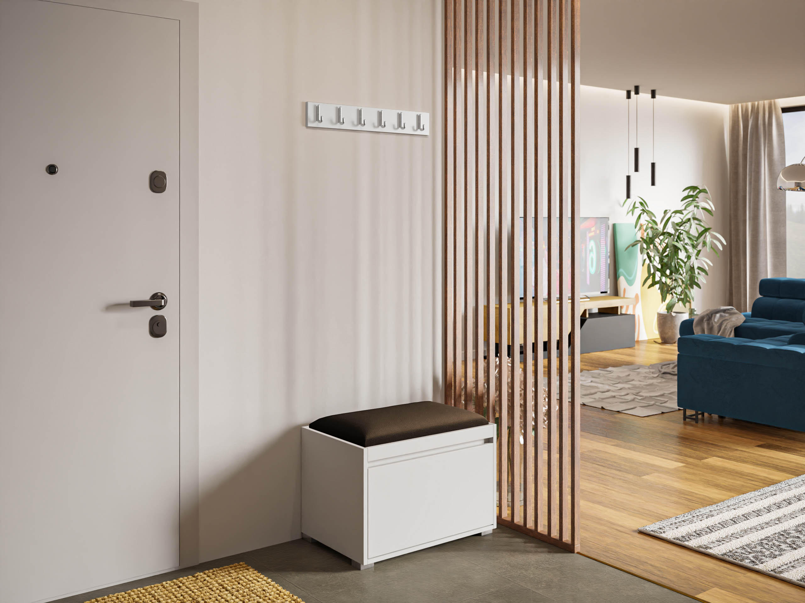 GARDEROBEN-SET Grawis 60 III - Silberfarben/Braun, Holzwerkstoff/Kunststoff (64.5/45/34cm) - MIRJAN24