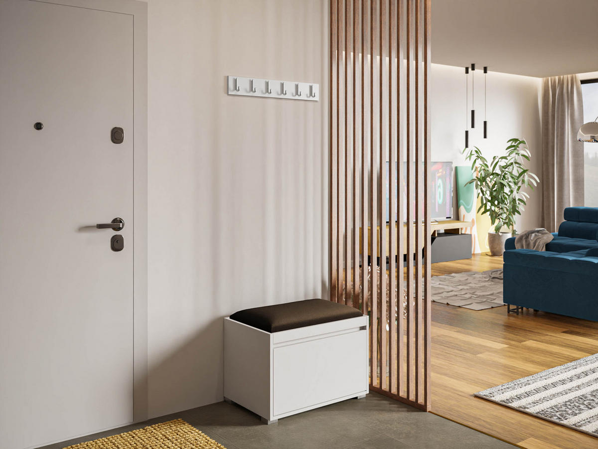 GARDEROBEN-SET Grawis 60 III - Silberfarben/Braun, Holzwerkstoff/Kunststoff (64.5/45/34cm) - MIRJAN24