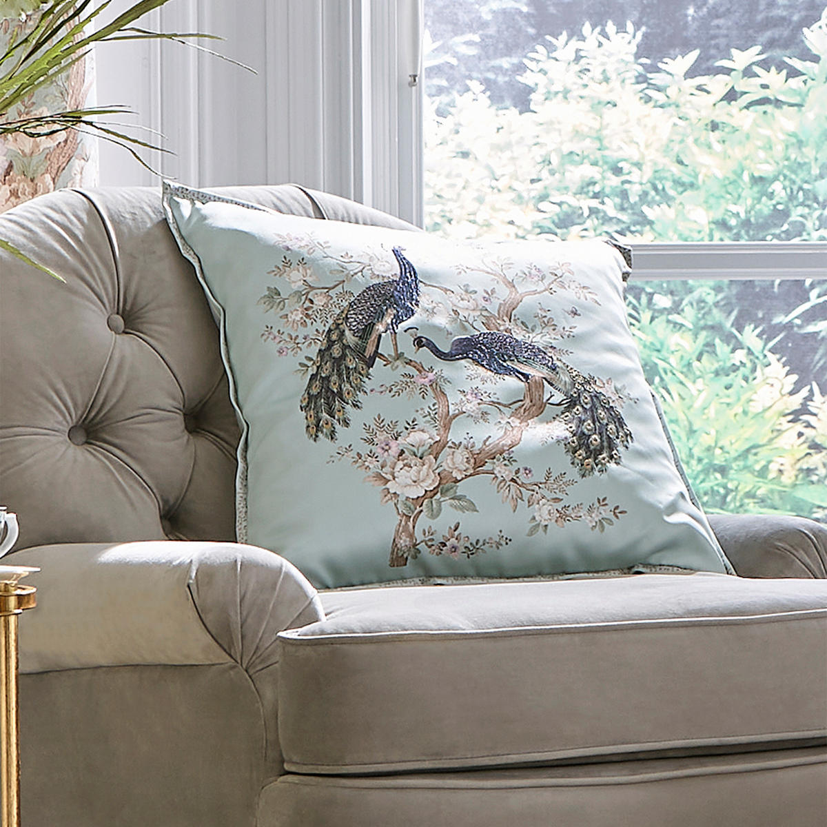 ZIERKISSEN Belvedere - Blau, Kunststoff/Textil (50/50cm) - LAURA ASHLEY