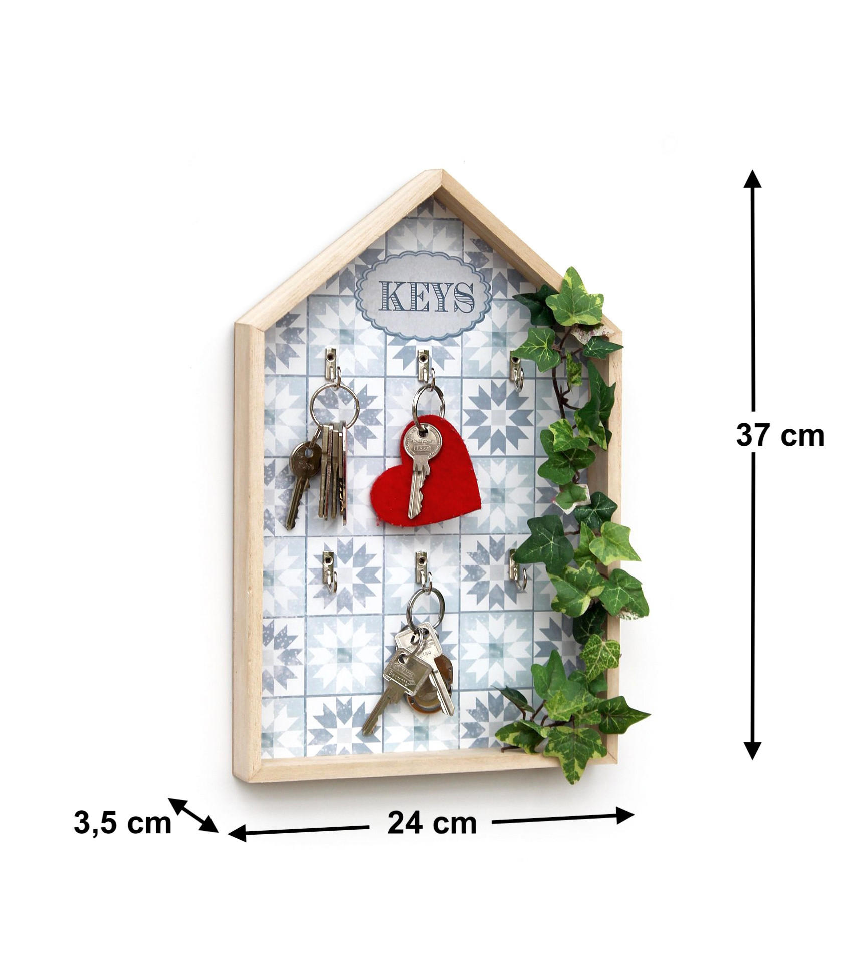 SCHLÜSSELKASTEN Weiß Holz Keys - Weiß, Holz (24/37/3.5cm) - DanDiBo