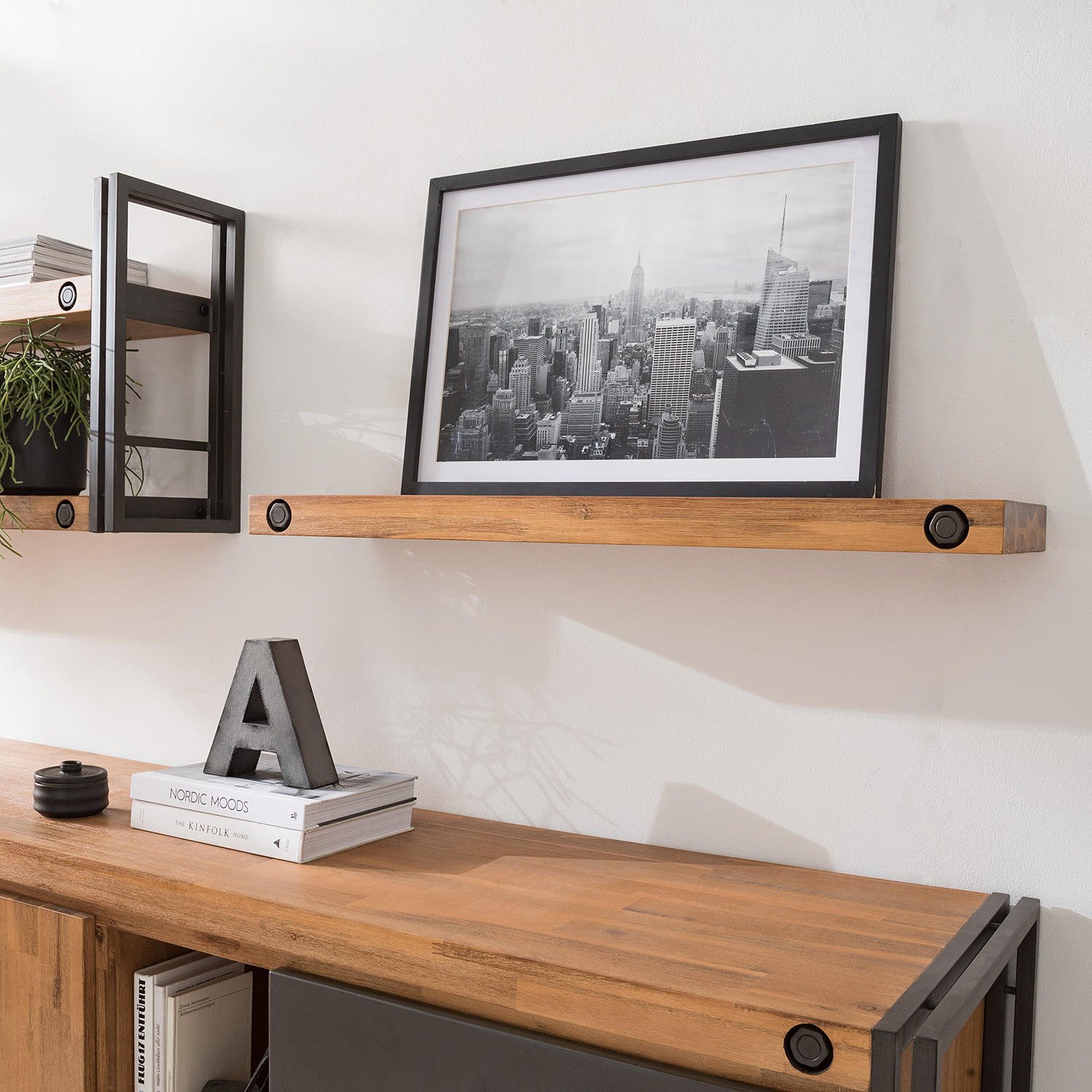 WANDBOARD - Akazie massiv - Akaziefarben, Holz (90/5/24cm) - home24