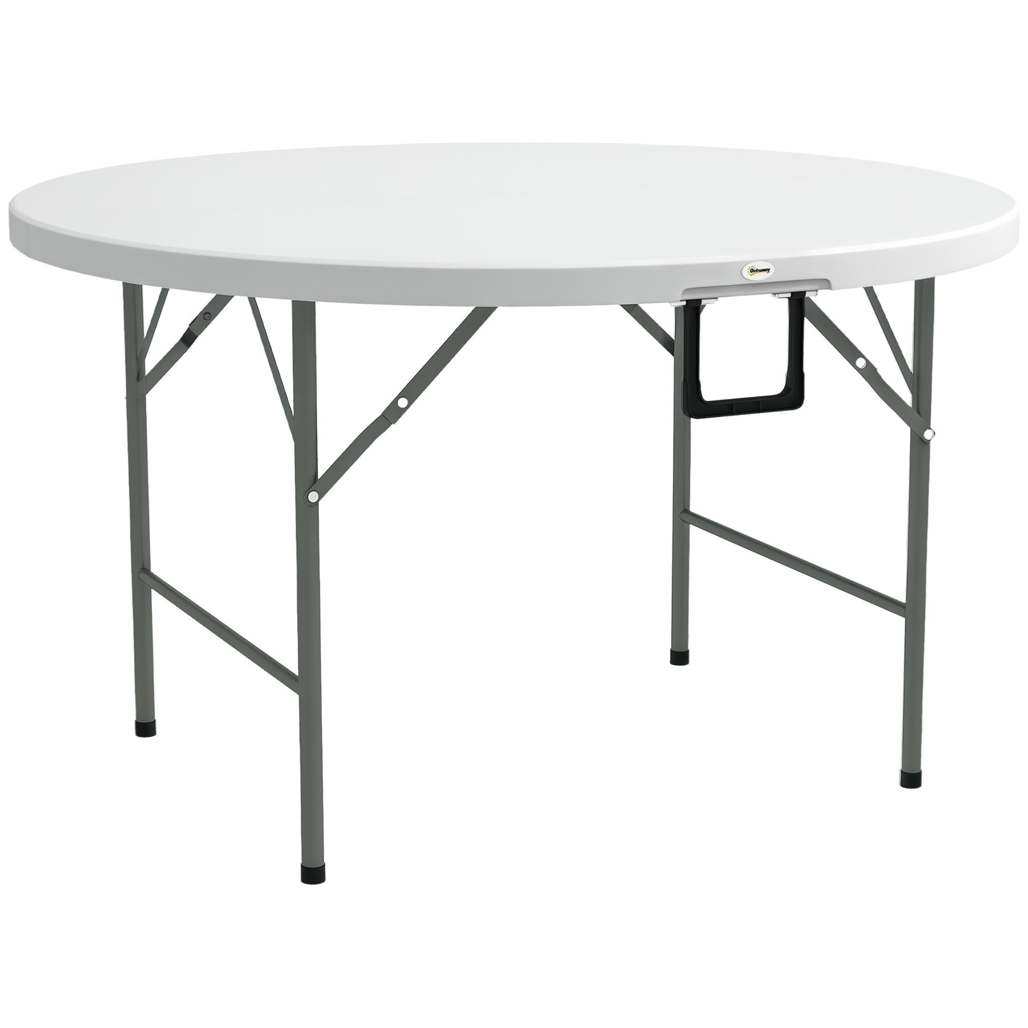 GARTENTISCH DE-14090 klappbar Ø122 cm für 6 Personen - Weiß, Kunststoff (122/122/73cm) - ComfortXL