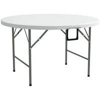 GARTENTISCH DE-14090 klappbar Ø122 cm für 6 Personen - Weiß, Kunststoff (122/122/73cm) - ComfortXL