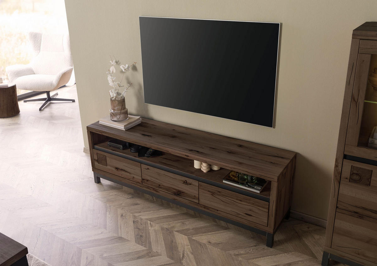 TV-BOARD Kernbuche 170x40x56 tabacco braun geölt VILLANDERS #214 - Braun, Holz (170/56/40cm) - Massivmoebel24