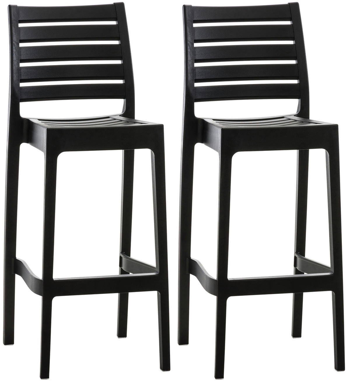 BARHOCKER 2er Set Kunststoff schwarz - Schwarz, Kunststoff (45/105/51cm) - CLP