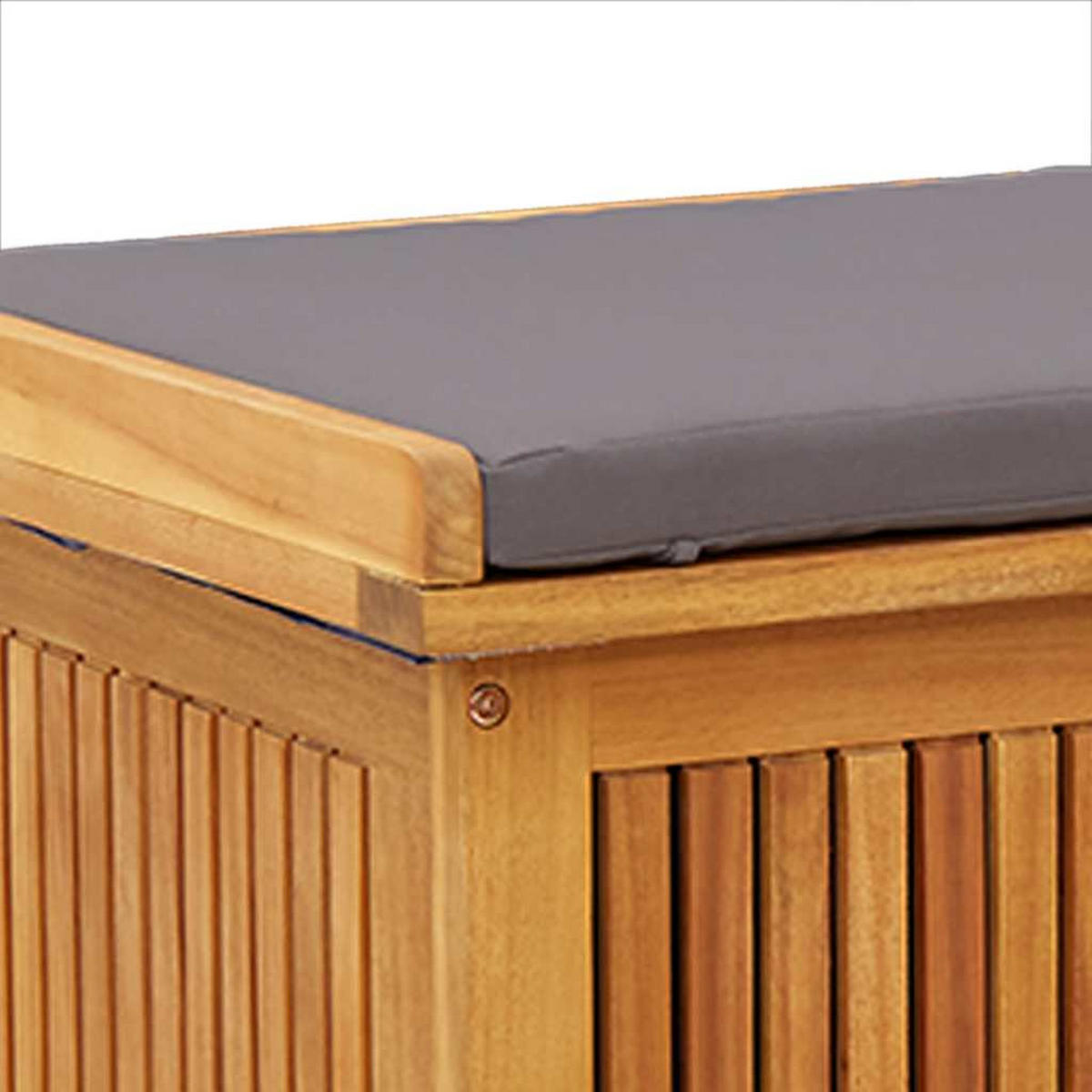 OUTDOOR-KISSENBOX 113/50/60,5 Cm Massivholz Akazie - Dunkelgrau, Holz (50/60.5/113cm) - vidaXL
