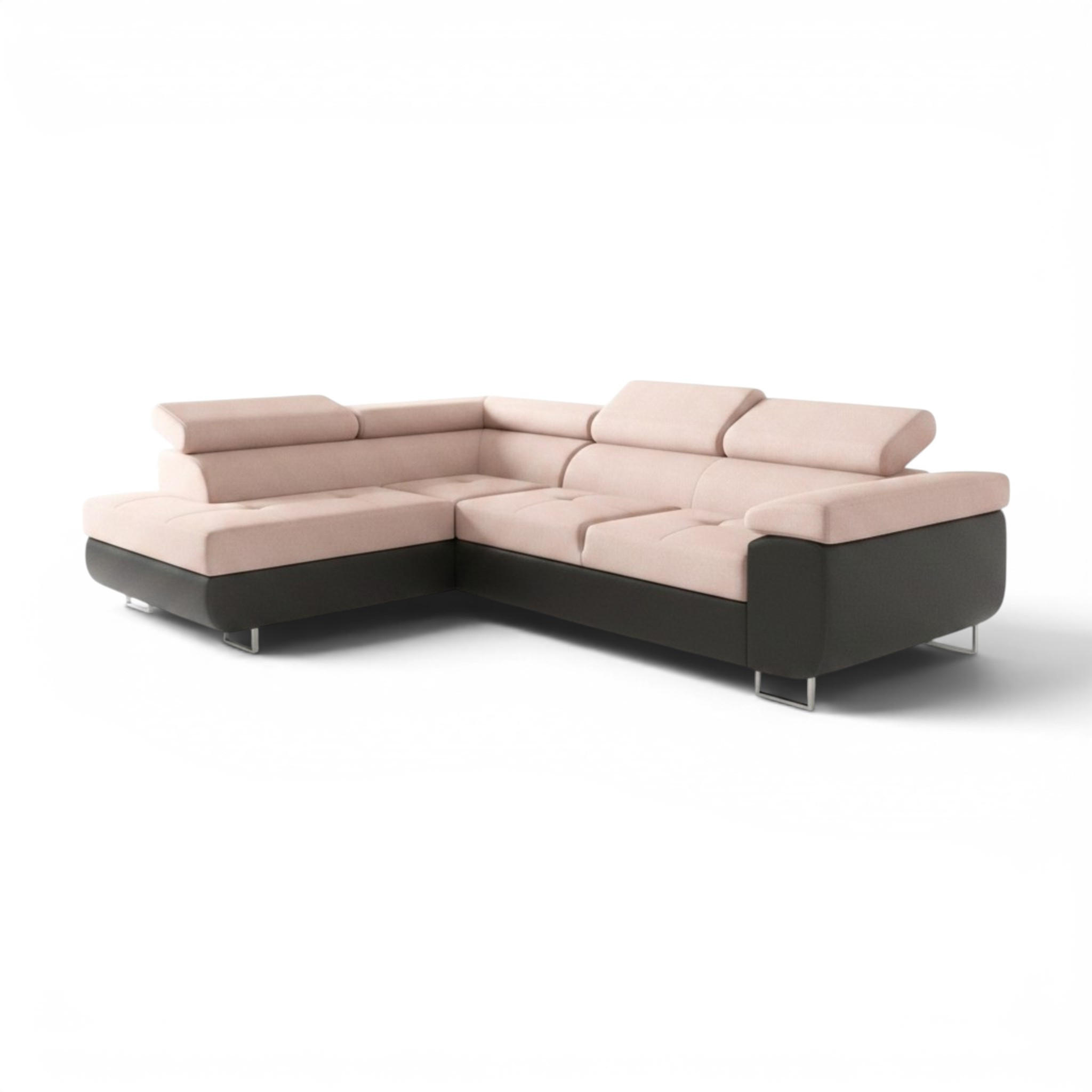 ECKSOFA Jade Mit Schlaffunktion - Beige, Holzwerkstoff/Textil (202/275cm) - Fun Möbel
