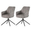 ESSZIMMERSTUHL THOMAS-MILA 2er-Set 360°drehbar - Schwarz/Grau, Textil (57/86/63cm) - DUBI Möbel