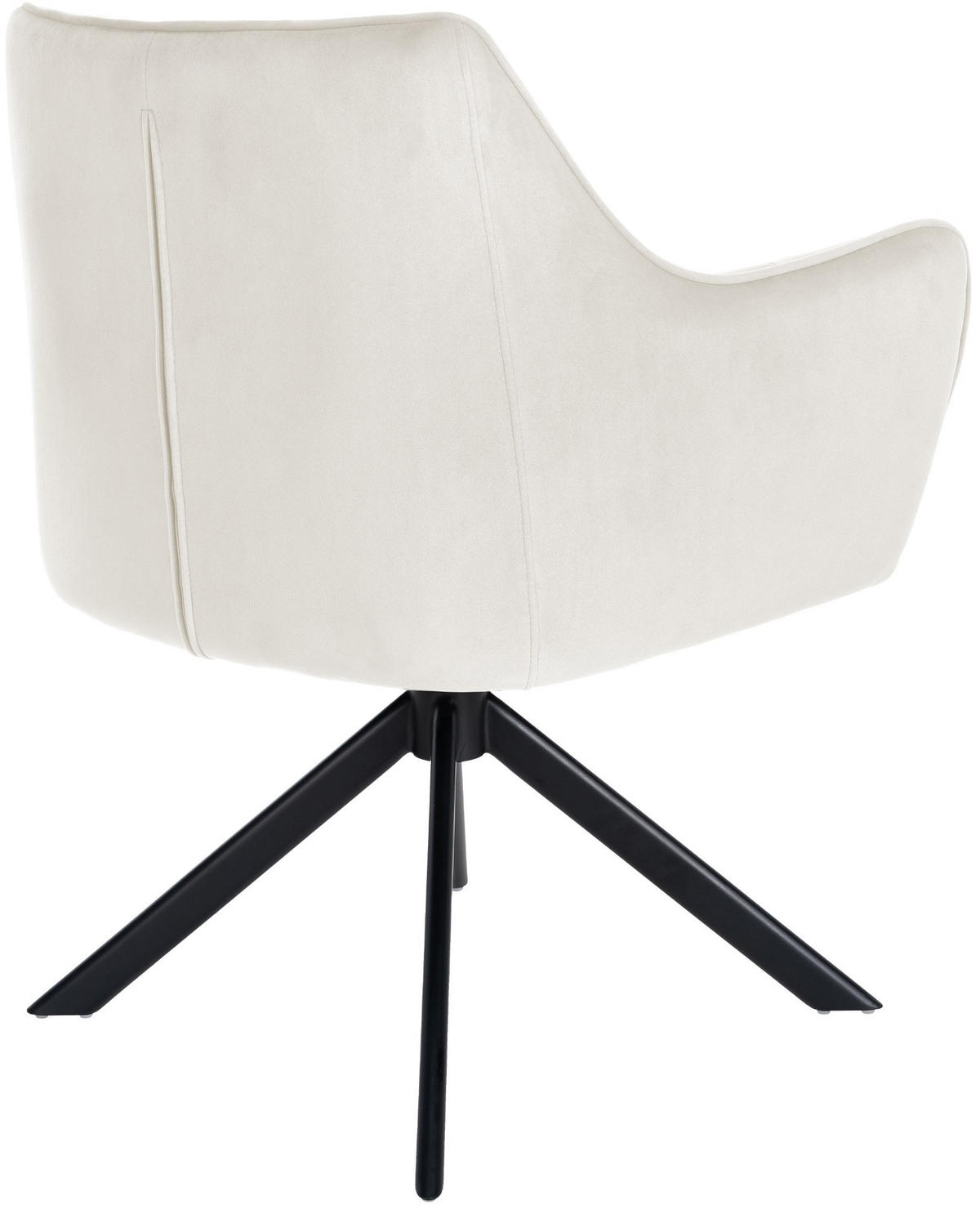 ARMLEHNENSTUHL Samt Creme - Creme/Schwarz, Textil/Metall (67/81/58cm) - CLP