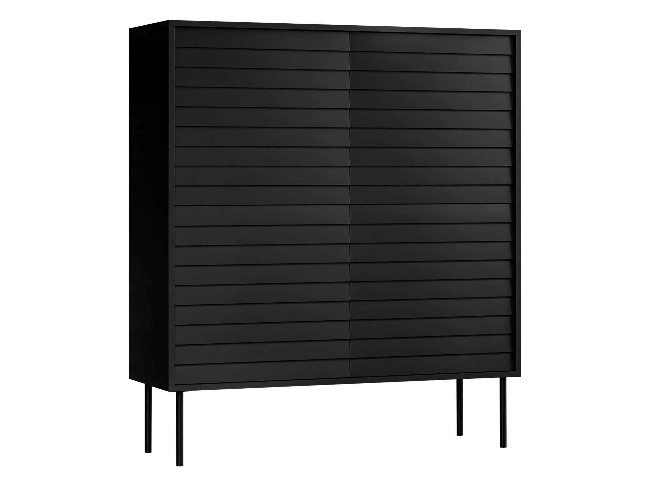 TÜRKOMMODE Cortina 100 4D - Schwarz, Holzwerkstoff/Metall (102/118/40cm) - MIRJAN24