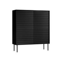 TÜRKOMMODE Cortina 100 4D - Schwarz, Holzwerkstoff/Metall (102/118/40cm) - MIRJAN24