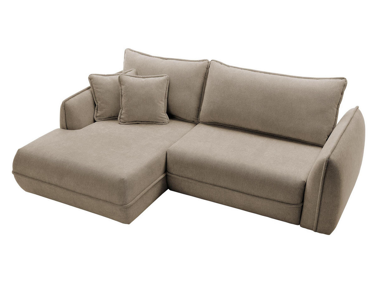 ECKSOFA Moho, Seite: Links - Hellbraun/Schwarz, Holz/Kunststoff (254/162cm) - MIRJAN24