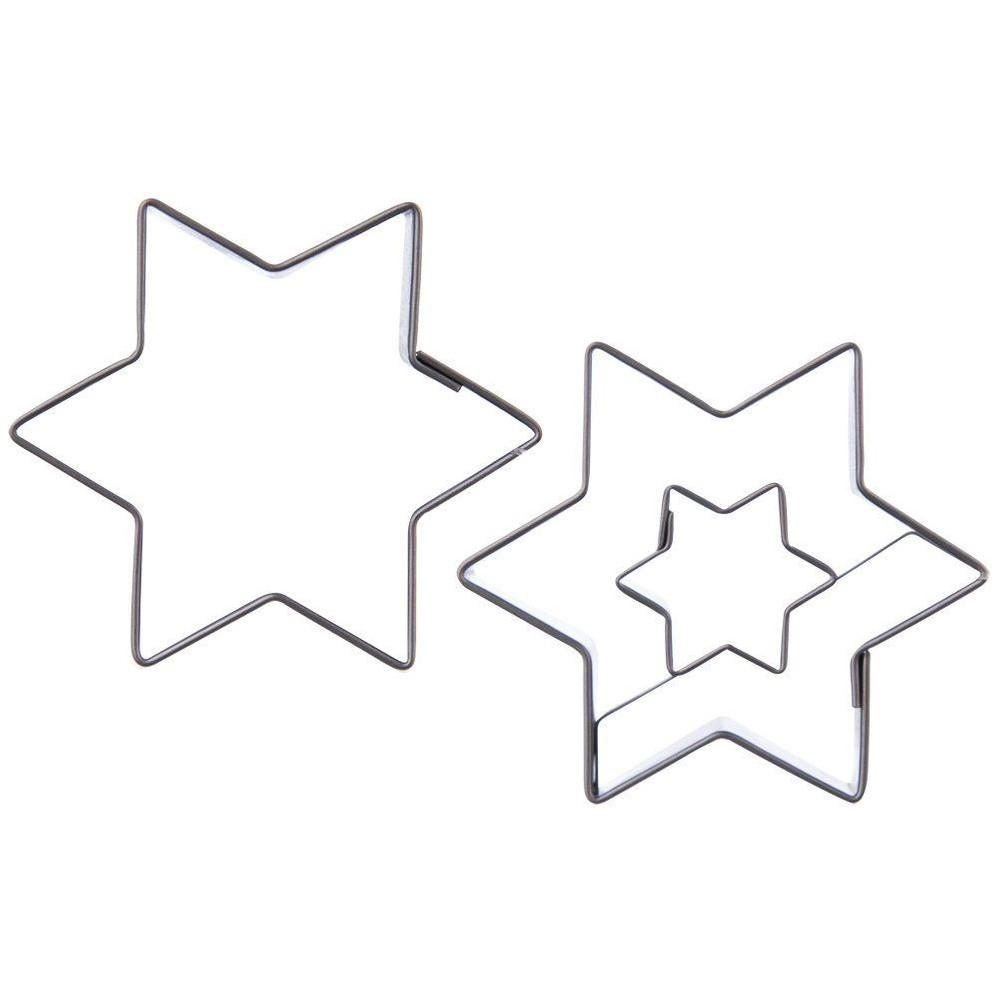 AUSSTECHFORM-SET Sterne 2-teilig Silber - Silberfarben, Metall (4.5/1.5/4.5cm) - Orion 