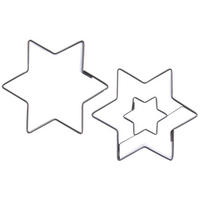 AUSSTECHFORM-SET Sterne 2-teilig Silber - Silberfarben, Metall (4.5/1.5/4.5cm) - Orion 