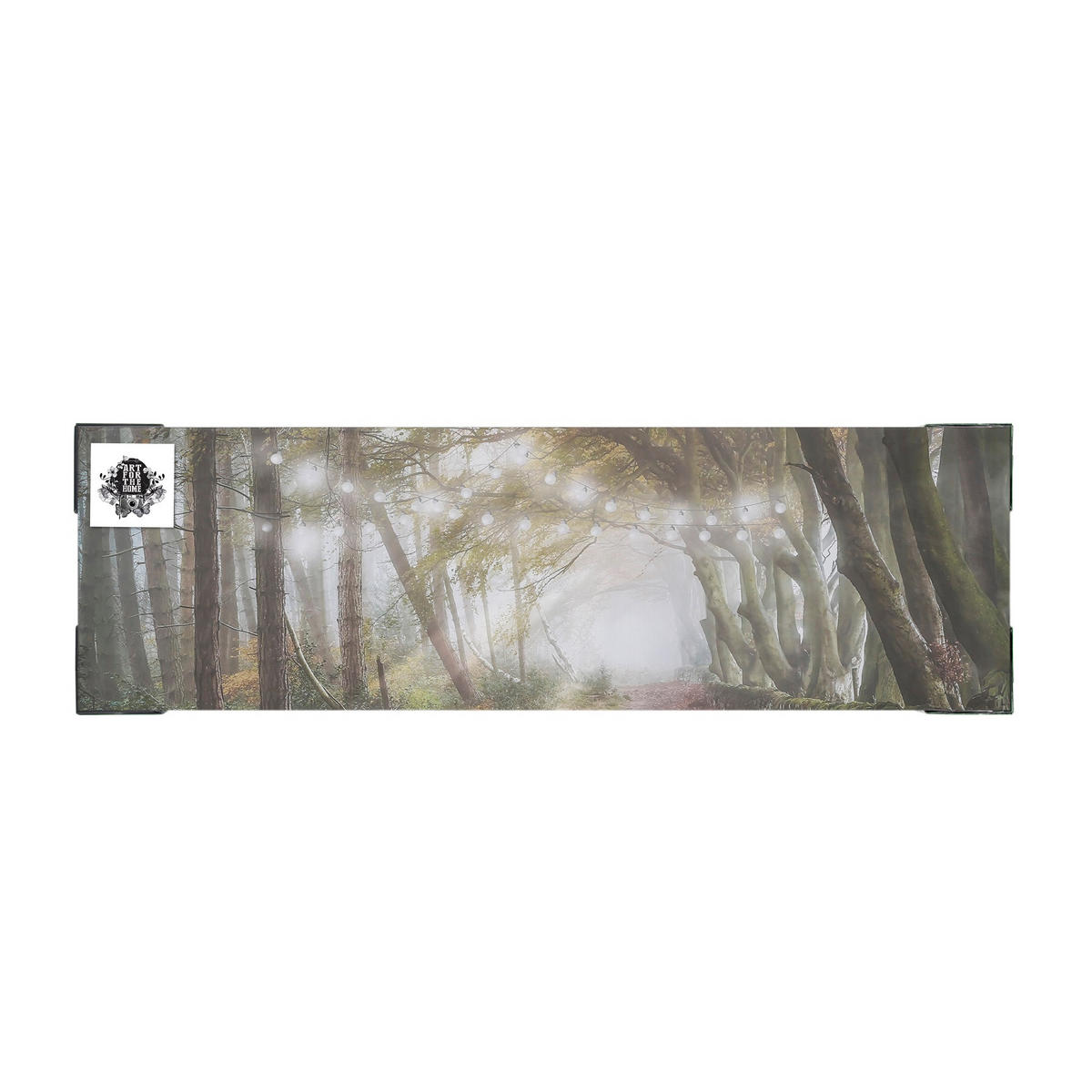 LEINWANDBILD LED Waldspaziergang 30x90cm - Braun, Holzwerkstoff (90/1cm) - Art for the Home