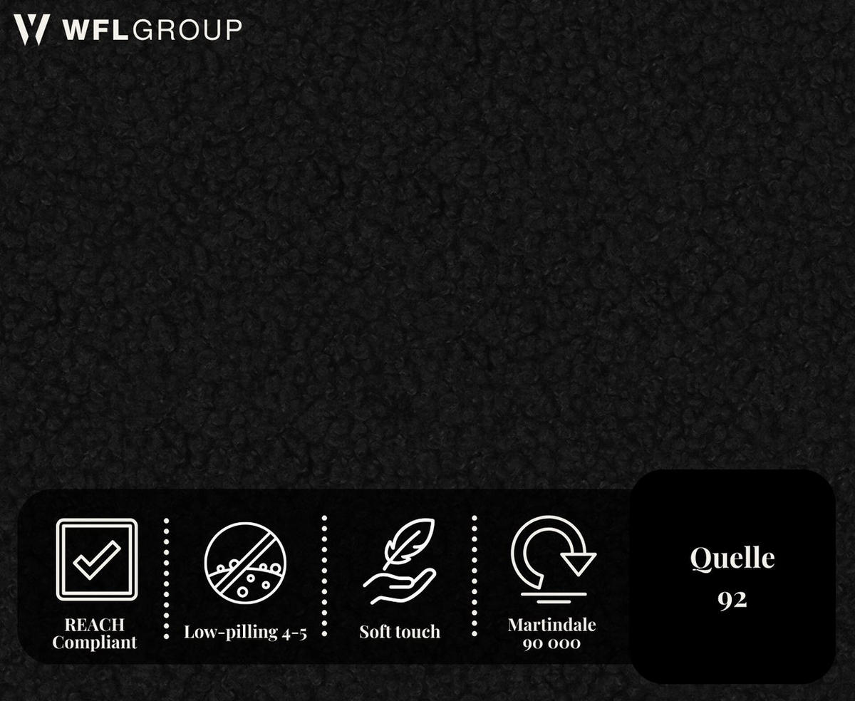 POLSTERBETT Harmony mit Bettkasten, Schwarz Boucle 160x200 cm - Birkefarben/Schwarz, Holzwerkstoff/Kunststoff (160/200cm) - WFL GROUP