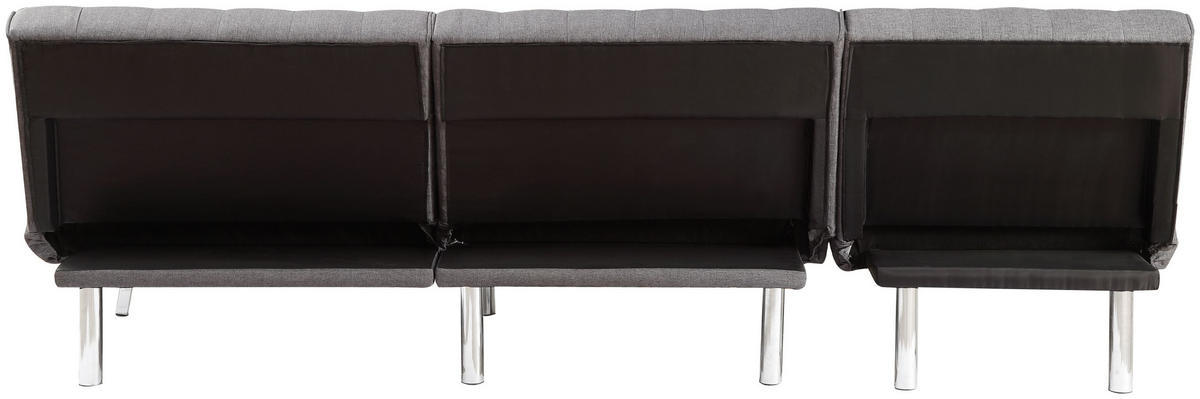 SCHLAFSOFA Pierre Samt Grau - Grau, Textil (180/81/86cm) - ATLANTIC home collection