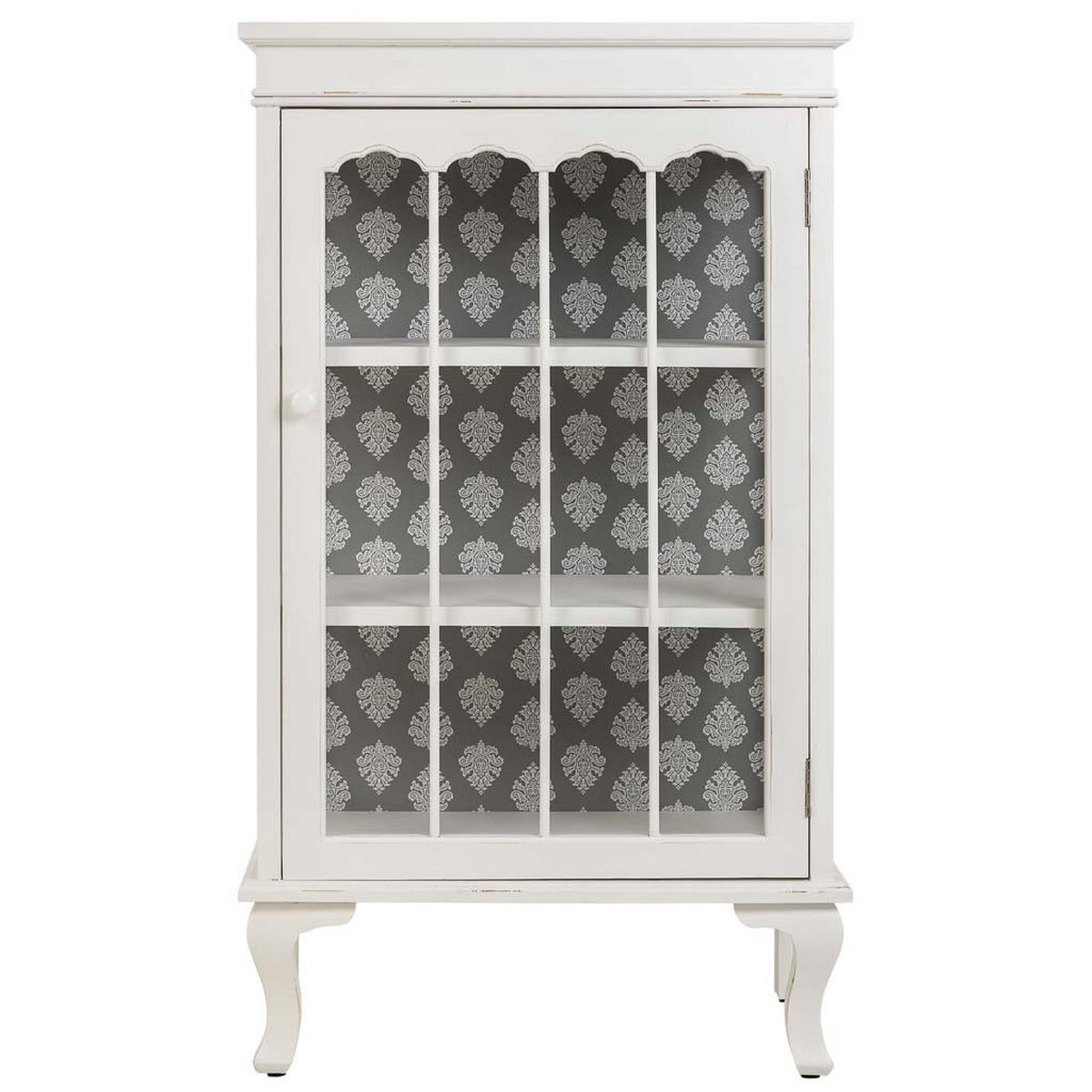 VITRINE aus Holz, weiß, 61x41x115cm - Weiß, Holz (65.5/114.5/40.5cm) - Wanderlust