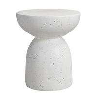 BEISTELLTISCH in Terrazzo Weiß,aus MgO - Weiß, Naturmaterialien (45/45/52.5cm) - KOMHTOM