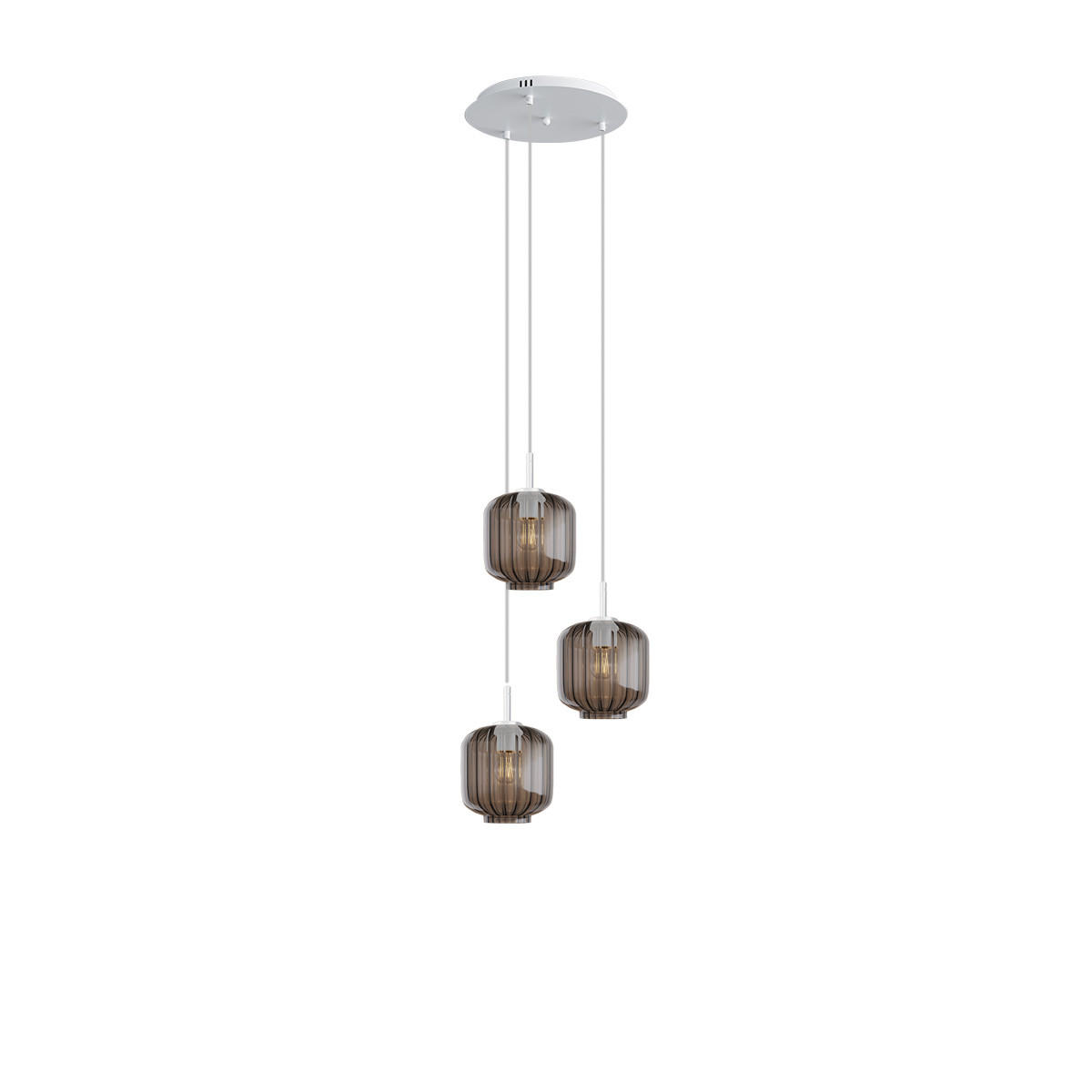 GALERIELEUCHTE Velo 3-flammig Rauch Ø 20cm - Anthrazit/Weiß, Glas (20/20/20cm) - s.luce
