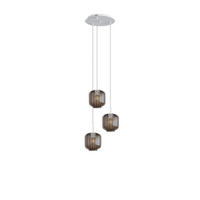 GALERIELEUCHTE Velo 3-flammig Rauch Ø 20cm - Anthrazit/Weiß, Glas (20/20/20cm) - s.luce