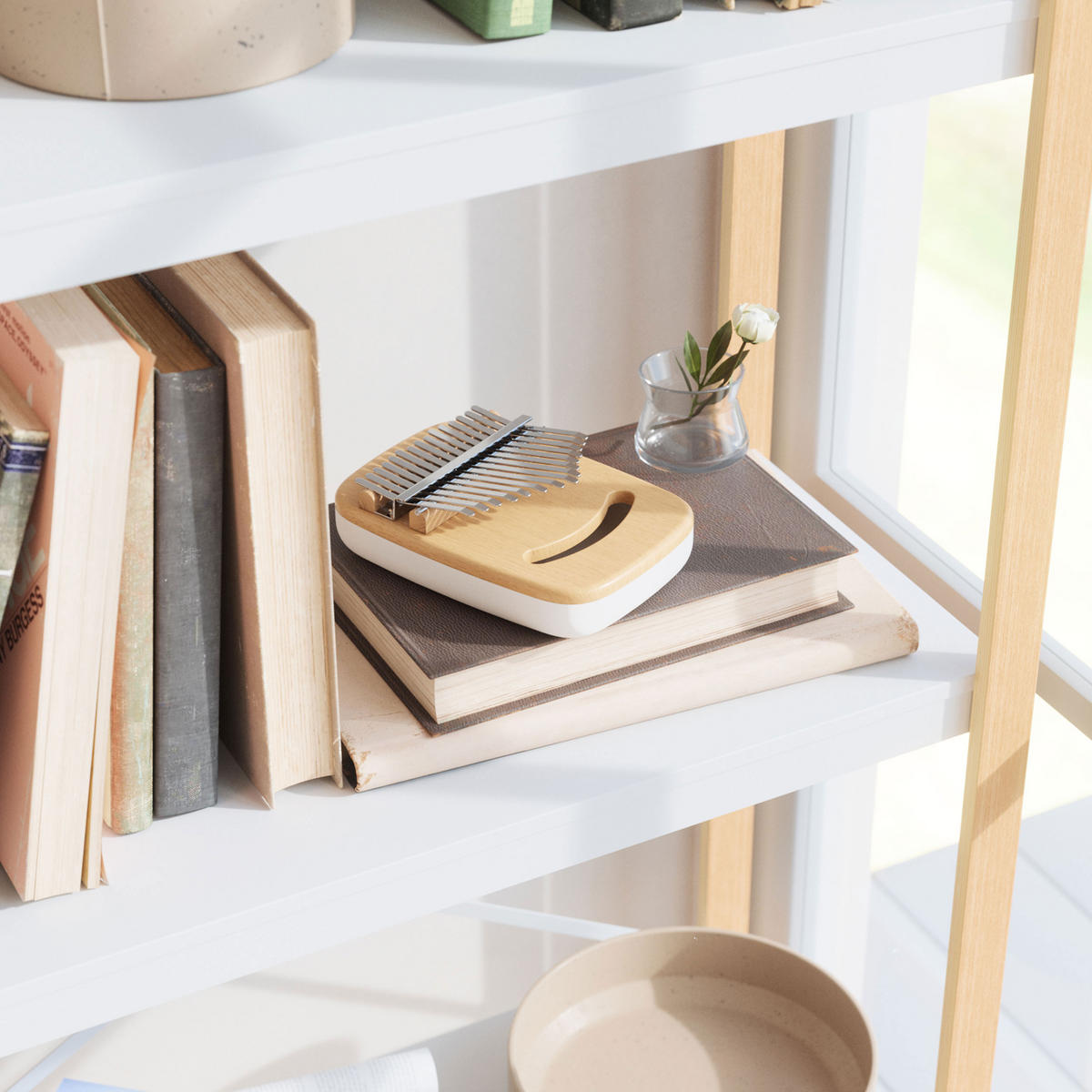 DAUMENKLAVIER Strumba, Weiß / Natur - Weiß, Kunststoff (11/6/16cm) - Umbra