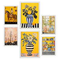 POSTER Set Mit 6 Kräftiger Lebendiger In Vielseitiger A3 & A4 Weißer Rahmen - Weiß, Papier (29/3cm) - Nacnic