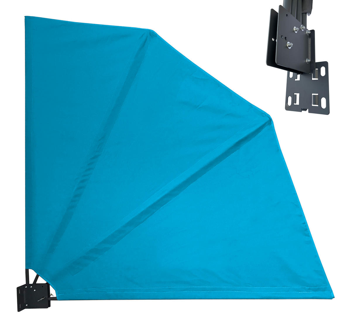 SICHTSCHUTZFÄCHER 115x115 cm Horizon Blue mit Easy Mount Wandplatte - Türkis, Metall (2/115cm) - QUICK STAR