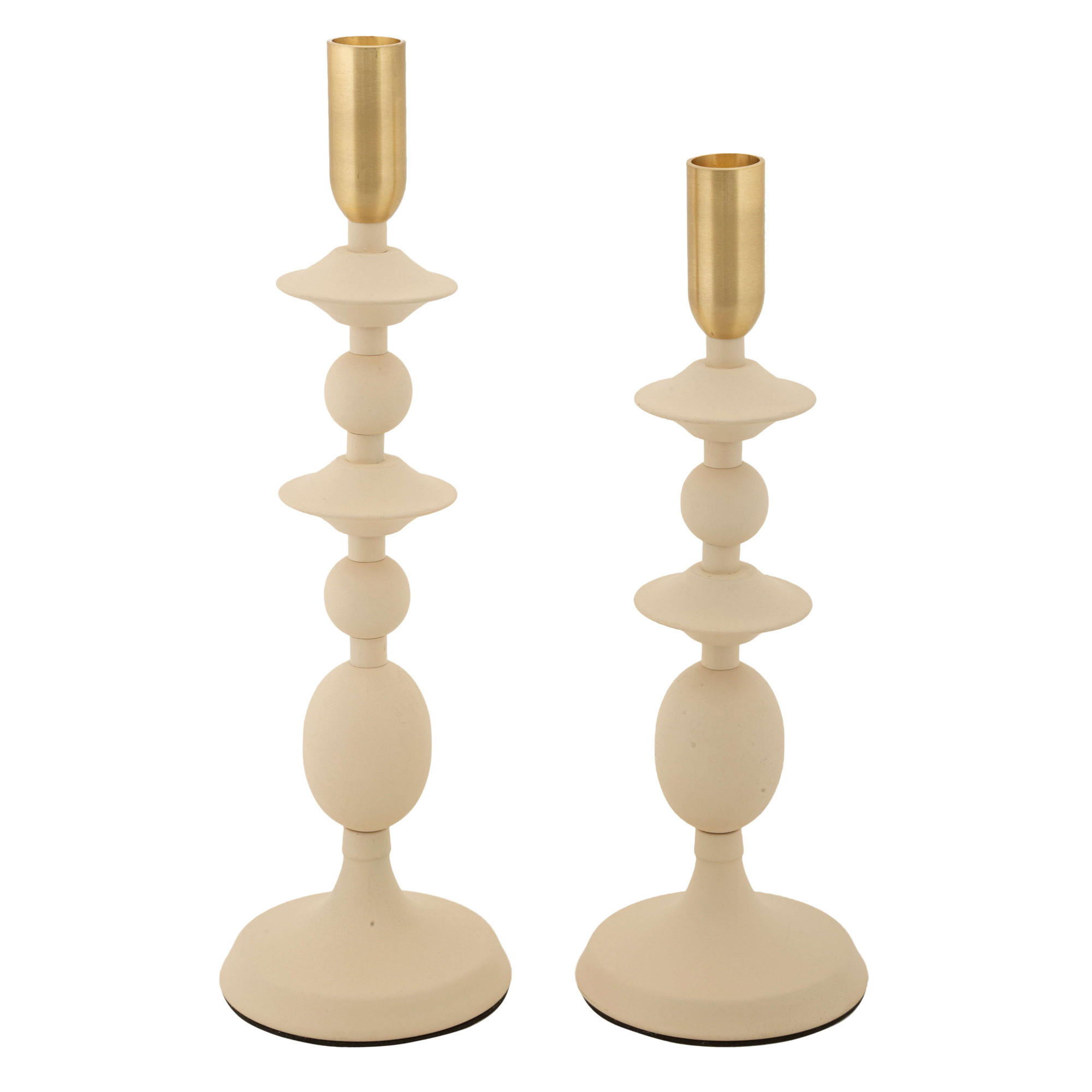 KERZENHALTER aus Metall Gemini - Beige, Metall (10/33/10cm) - Mauro Ferretti