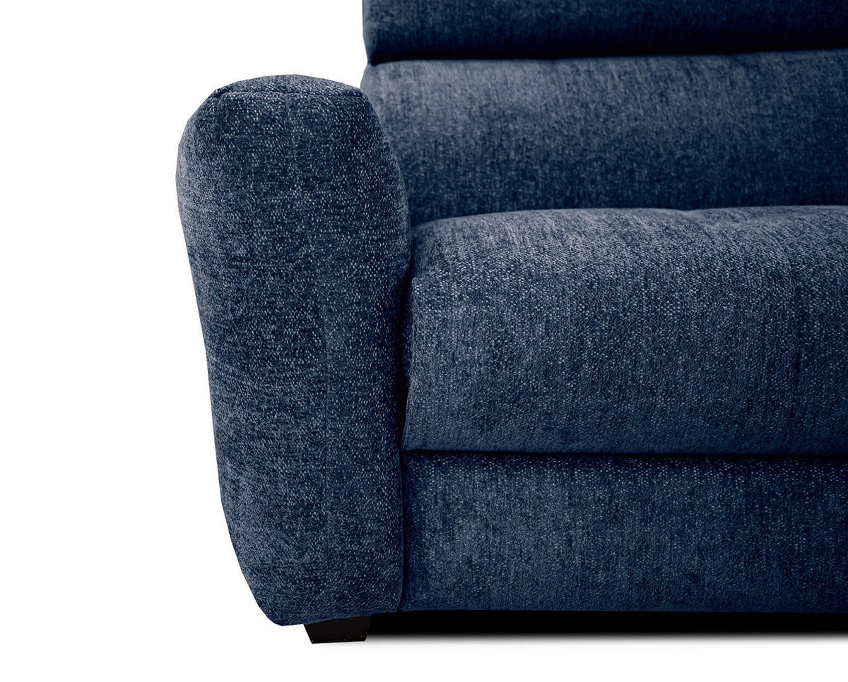 SOFA CALVERA 3-Sitzer mit 2 Relaxfunktionen, dunkelblau - Dunkelblau, Holzwerkstoff/Textil (204/79/106cm) - Courtois Laville
