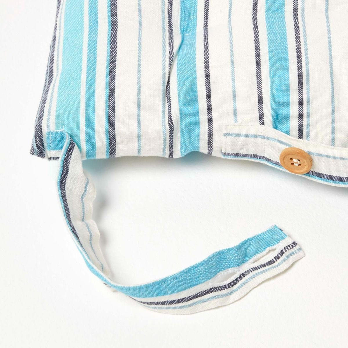 STUHLKISSEN 4er-Set, New England gestreift 40/40/5 cm - Blau, Textil (40/40/5cm) - Homescapes