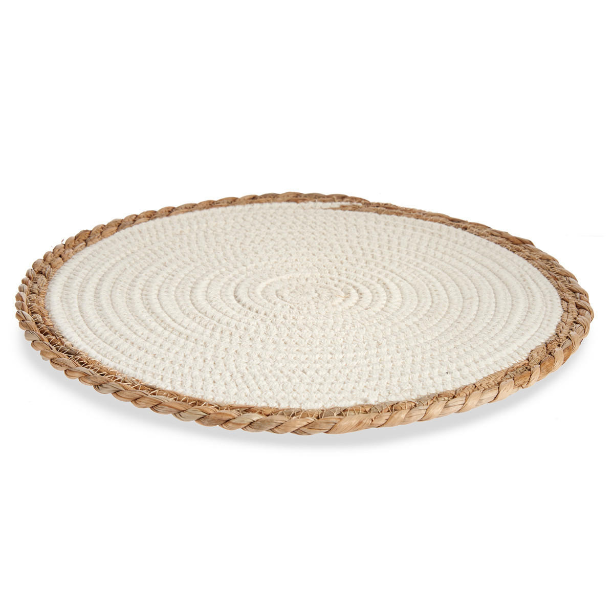 TISCHSET geflochtenes Seegras - Weiß, Naturmaterialien (35cm) - Giftdecor