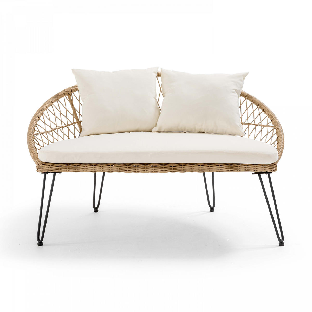 GARTENSOFA, Holzfarbe - Braun, Naturmaterialien (88/80/138cm) - Oviala