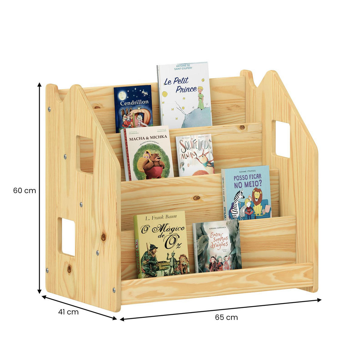 BÜCHERREGAL BRUNO - Naturfarben, Holz (65/60/40cm) - IDIMEX