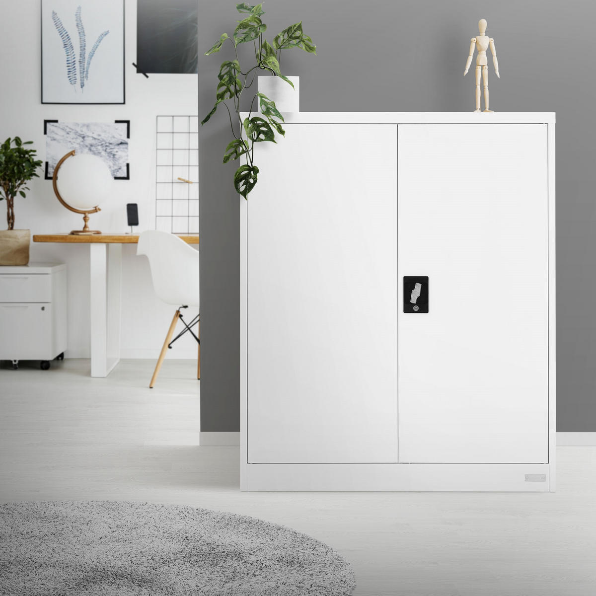 AKTENSCHRANK - Weiß, Metall (40/109/90cm) - ML-DESIGN